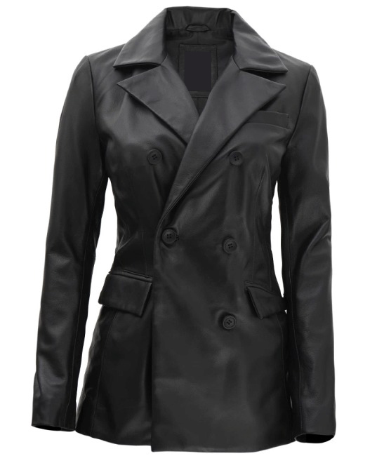 Jackson Black Real Leather Car Coat for Women