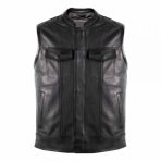 Biker Motorcycle Jeans Leather Vest Made Of Genuine Leather