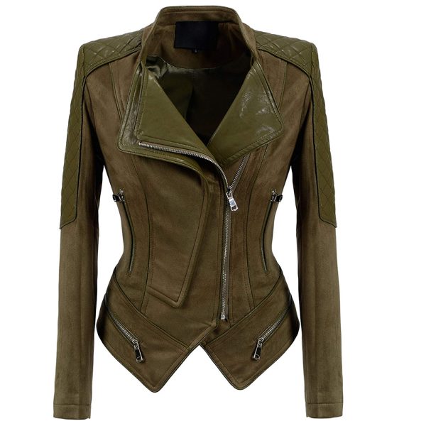 leather zip up Jackets fashion women jackets