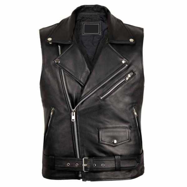 Rockerbilly Leather Vest Rocker Vest