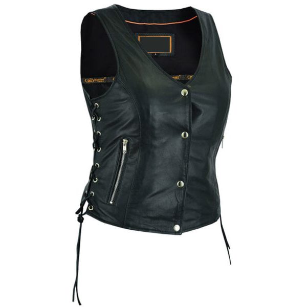 Women's Full Cut Absolute Fit Motorcycle Vest With Adjustable Lacing