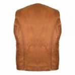 Classic Men's Leather Vest In Brown Made Of Soft Lamb Leather