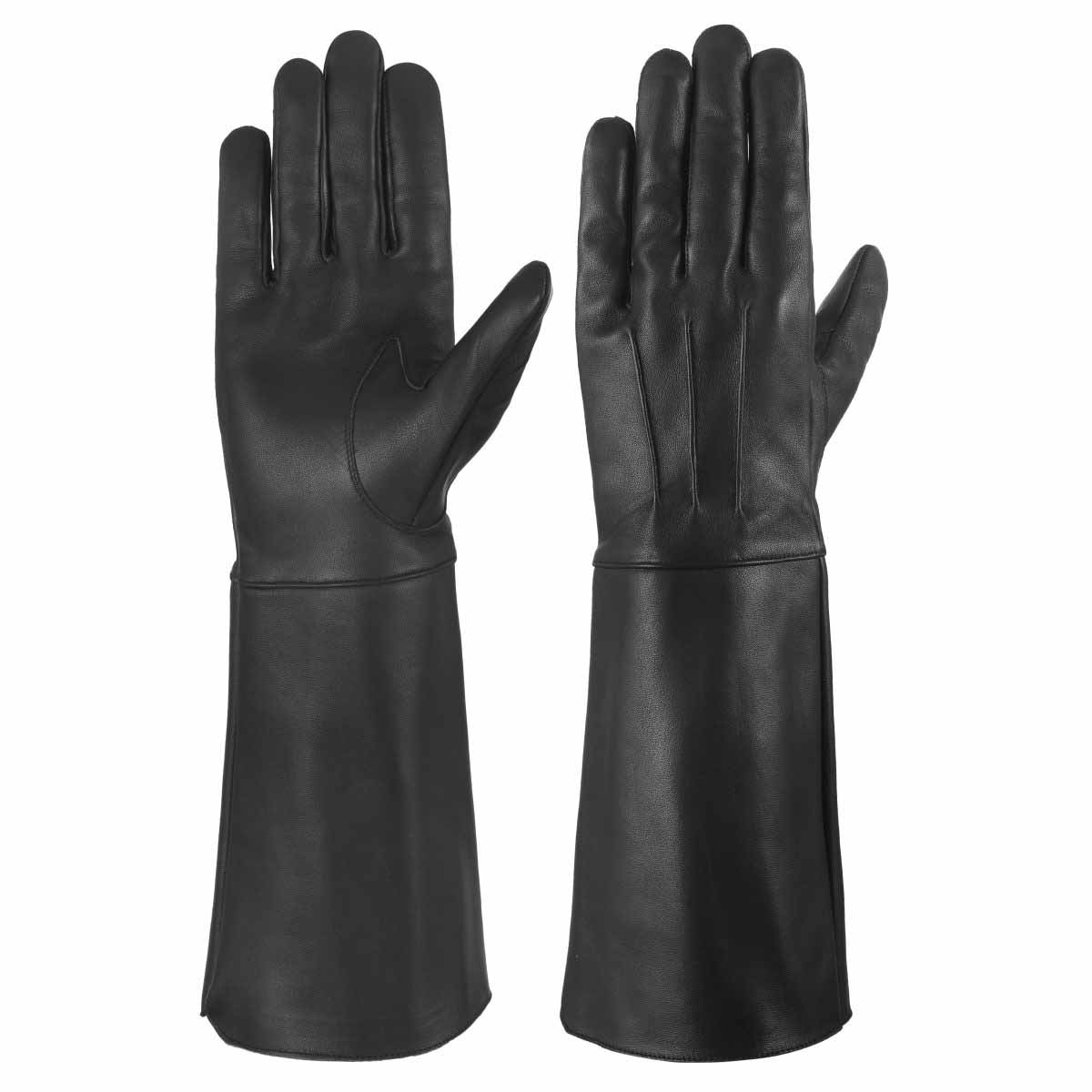 Leather Gauntlet Gloves Long Arm Cuff