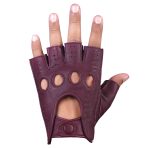 Driving Gloves Half Finger Fingerless Knuckle Holes for Men Genuine Leather