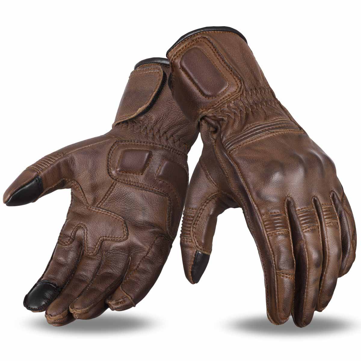 Mens Nice Genuine Leather Gauntlet Motorcycle Gloves