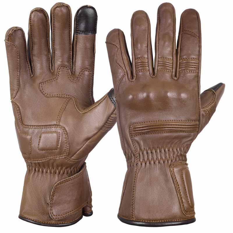 Mens Nice Genuine Leather Gauntlet Motorcycle Gloves