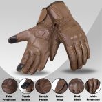 Mens Nice Genuine Leather Gauntlet Motorcycle Gloves