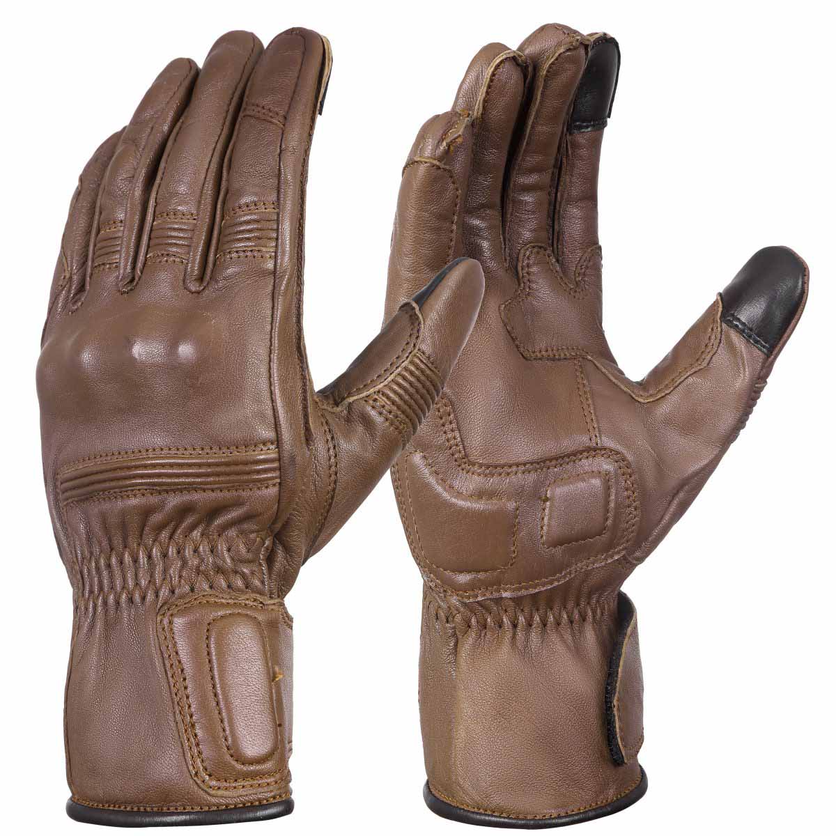 Mens Nice Genuine Leather Gauntlet Motorcycle Gloves