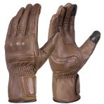 Mens Nice Genuine Leather Gauntlet Motorcycle Gloves