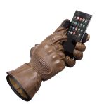 Mens Nice Genuine Leather Gauntlet Motorcycle Gloves