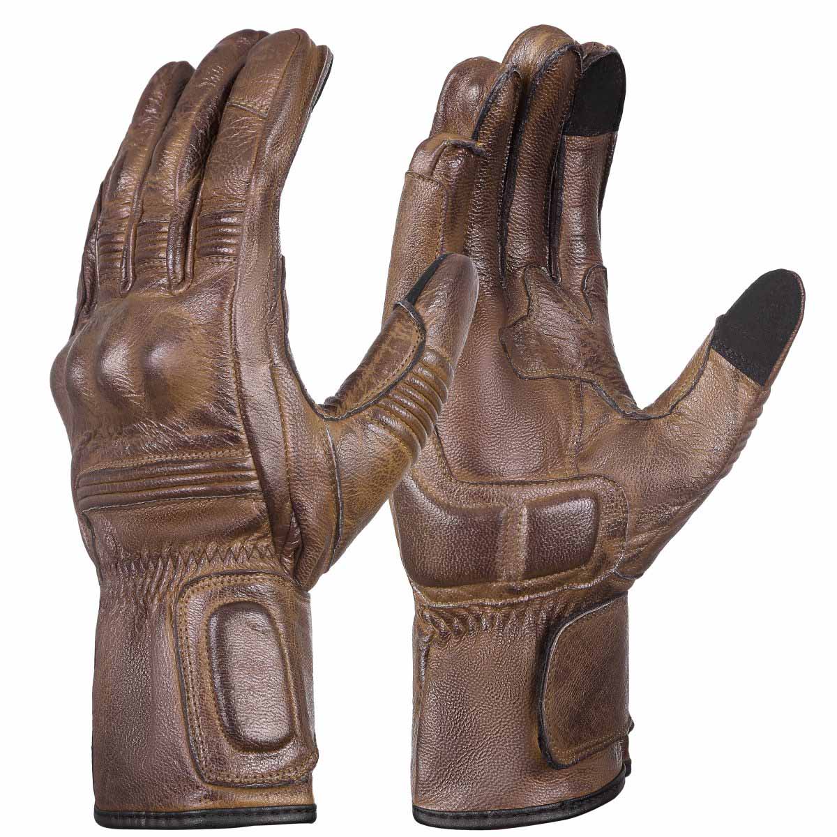 Mens Nice Genuine Leather Gauntlet Motorcycle Gloves