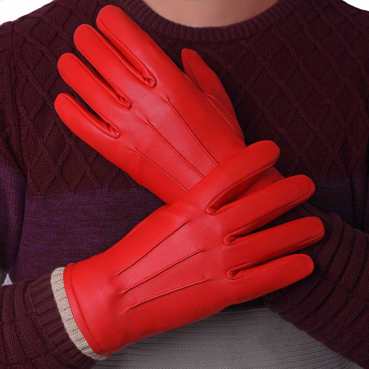 Winter Leather Gloves for Men