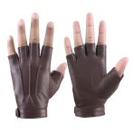 Sheepskin leather Half Finger driving gloves for Women