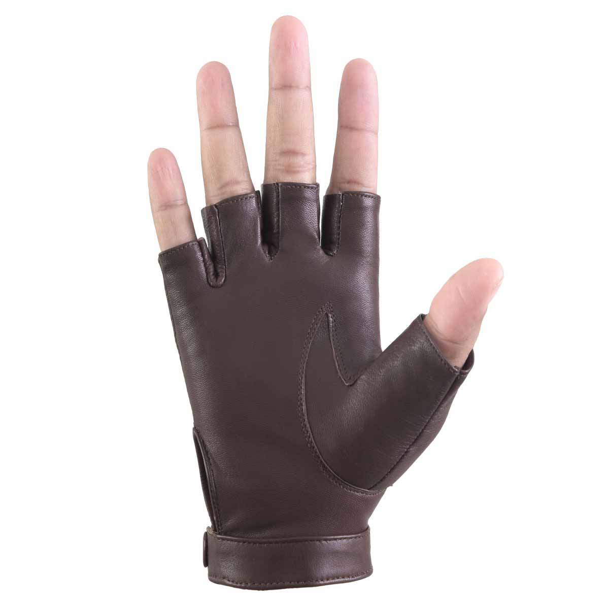 Sheepskin leather Half Finger driving gloves for Women