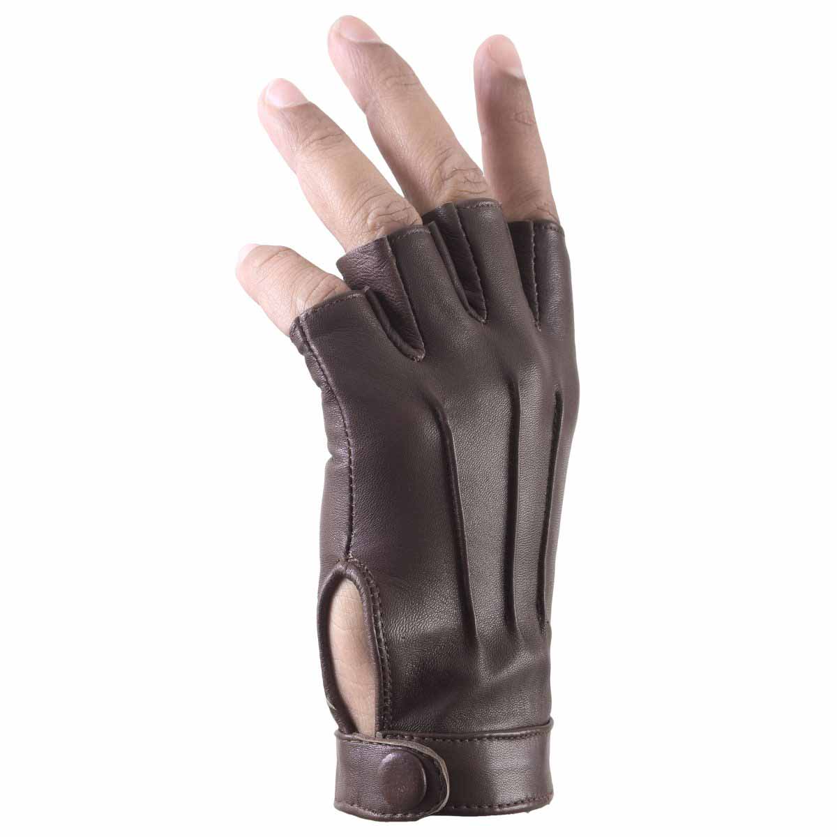 Sheepskin leather Half Finger driving gloves for Women