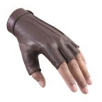 Sheepskin leather Half Finger driving gloves for Women