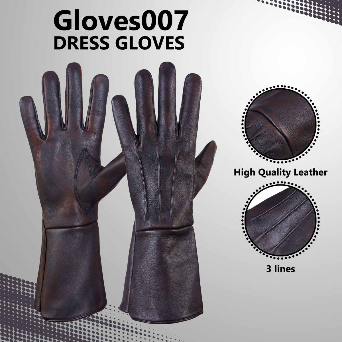 Leather Gauntlet Gloves Long Arm Cuff