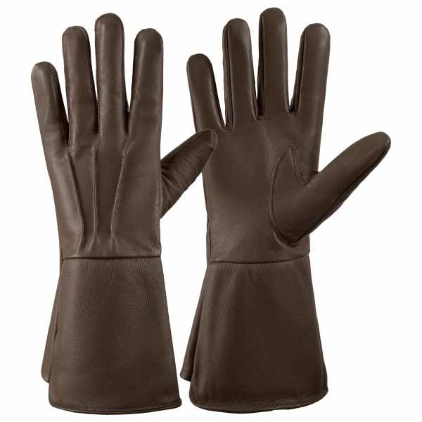 Leather Gauntlet Gloves Long Arm Cuff