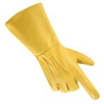 Leather Gauntlet Gloves Long Arm Cuff