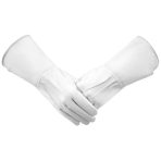 Leather Gauntlet Gloves Long Arm Cuff