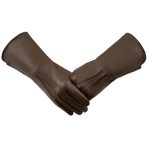 Leather Gauntlet Gloves Long Arm Cuff