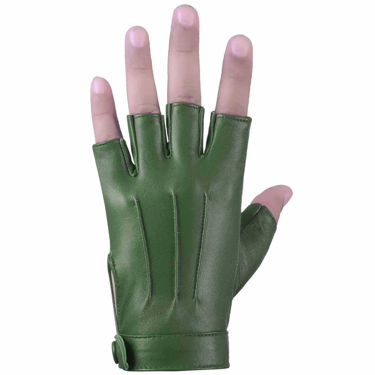 Sheepskin leather Half Finger driving gloves for Women