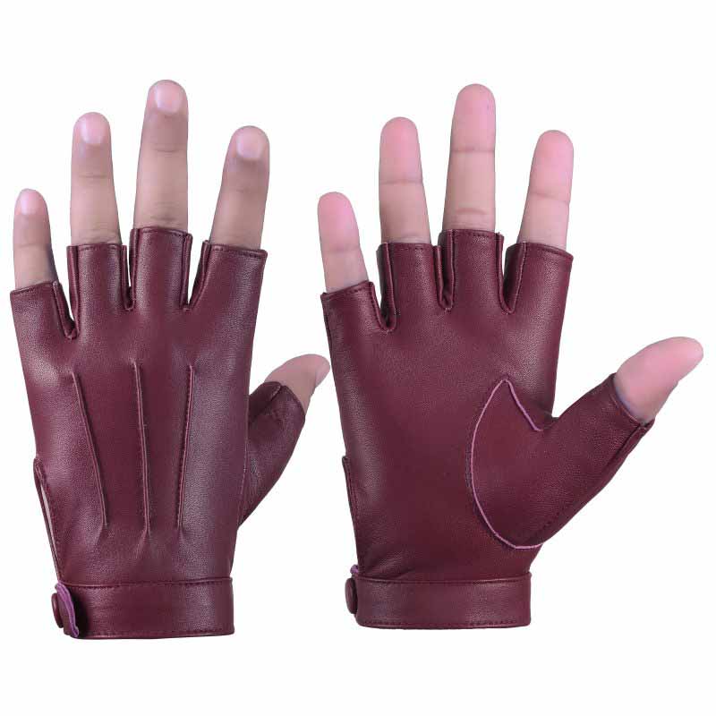 Sheepskin leather Half Finger driving gloves for Women