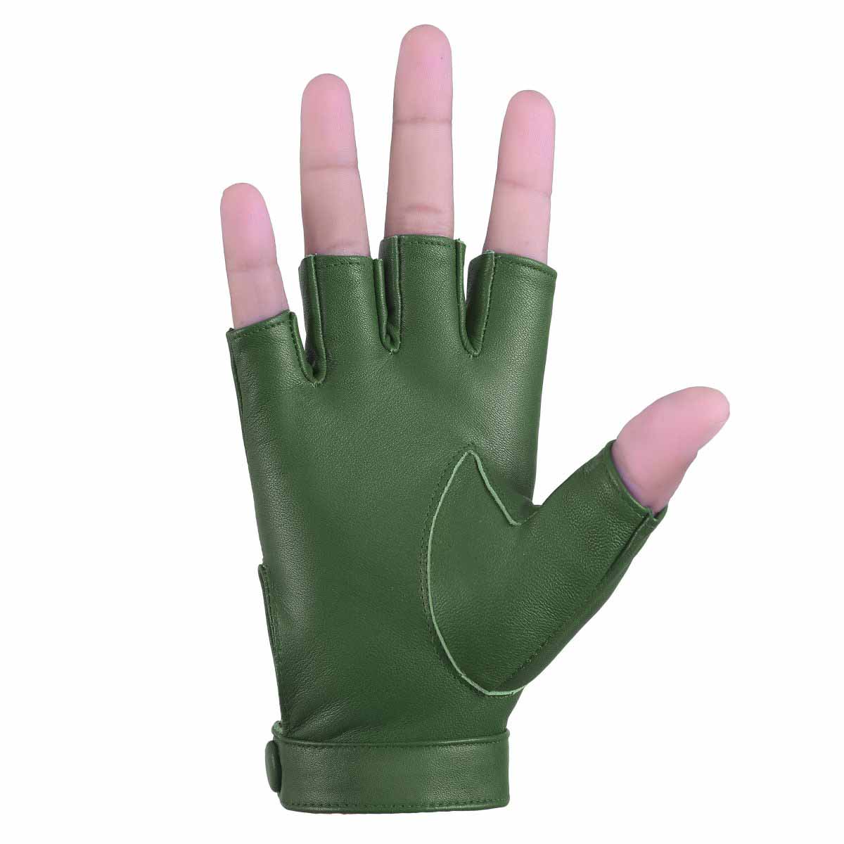 Sheepskin leather Half Finger driving gloves for Women