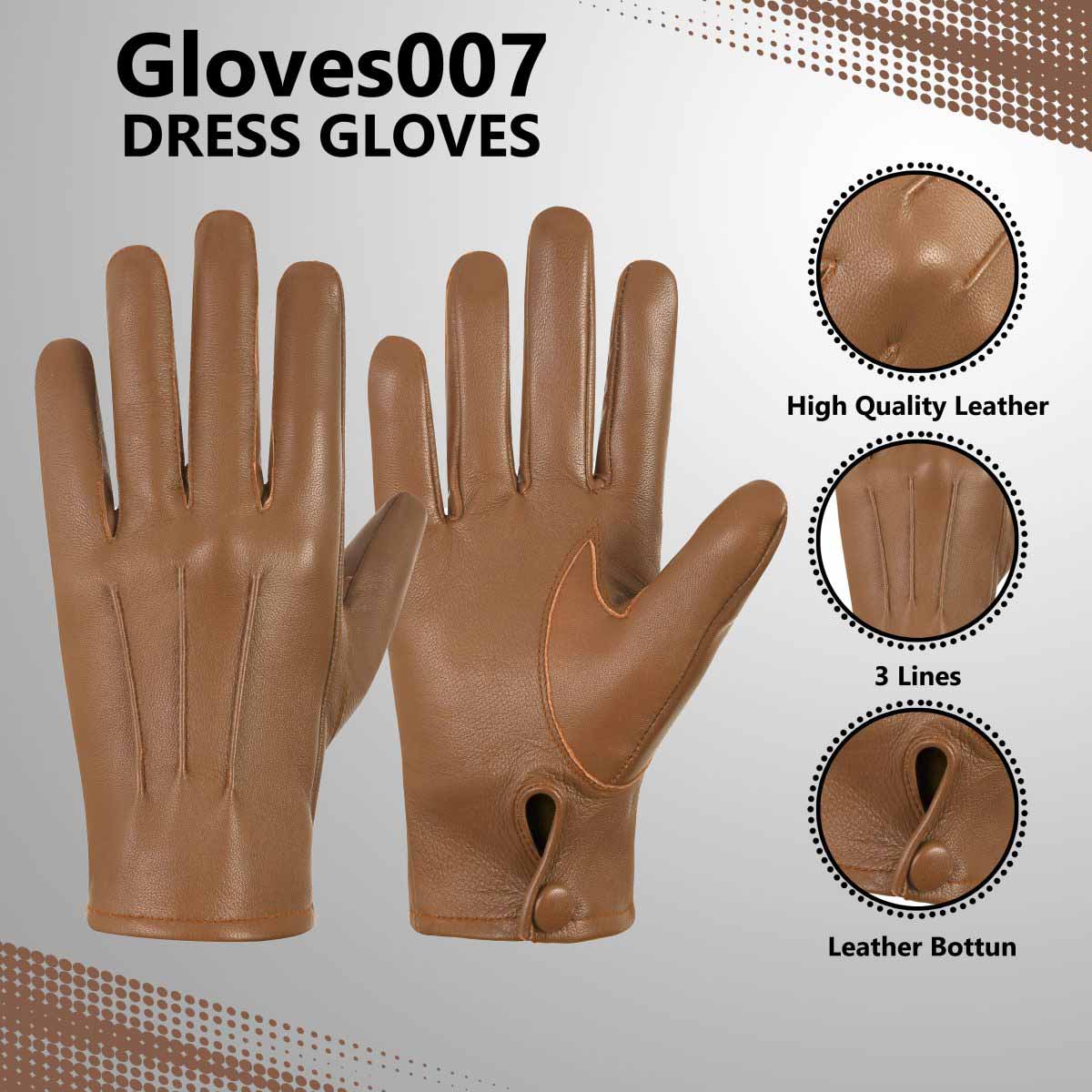 Men's Leather Driving Dress Gloves