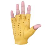 Driving Gloves Half Finger Fingerless Knuckle Holes for Men Genuine Leather