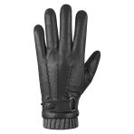 Winter Leather Gloves for Men, Fleece Lined Warm Gloves