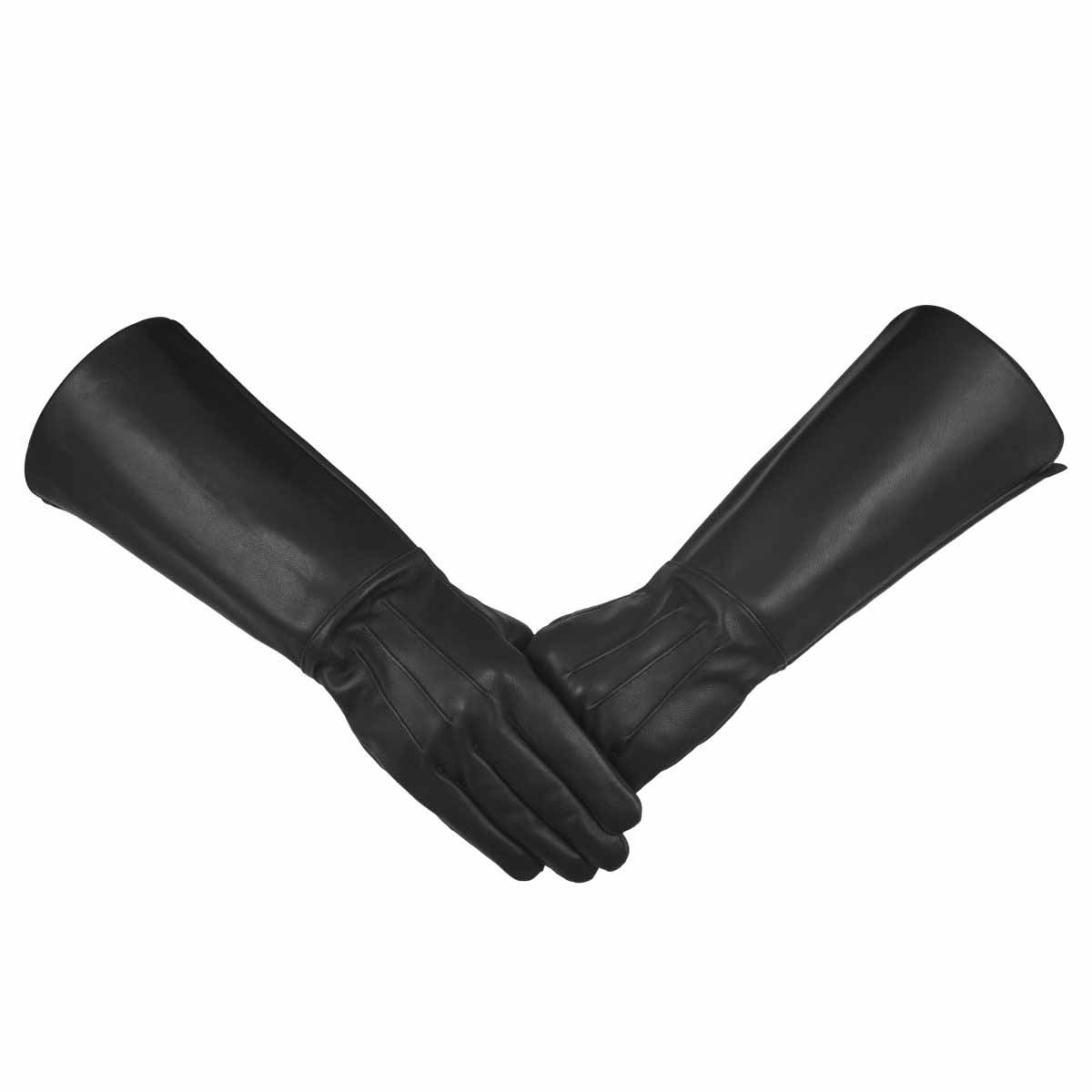 Leather Gauntlet Gloves Long Arm Cuff