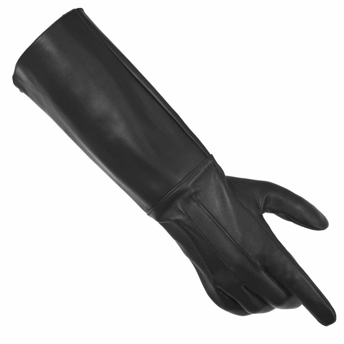 Leather Gauntlet Gloves Long Arm Cuff