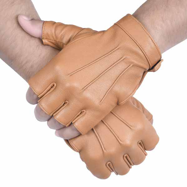 Sheepskin leather Half Finger driving gloves for Women