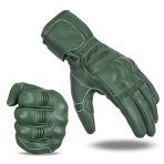 Mens Nice Genuine Leather Gauntlet Motorcycle Gloves