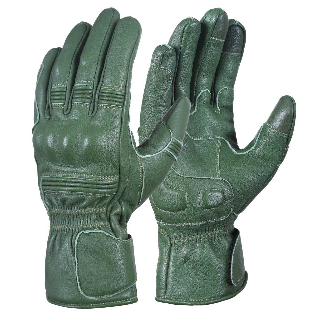 Mens Nice Genuine Leather Gauntlet Motorcycle Gloves