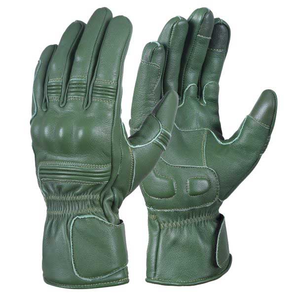 Mens Nice Genuine Leather Gauntlet Motorcycle Gloves